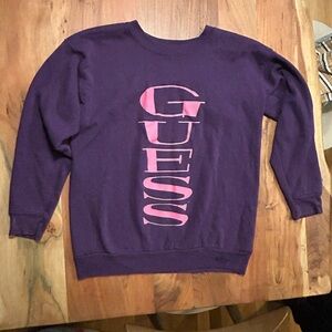 vintage purple and pink guess sweatshirt size M